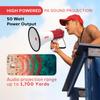 Pyle Megaphone Speaker PA Bullhorn - with Built-in Siren 50 Watts Adjustable Volume Control & Record Function - Ideal for Football, Baseball, Cheerleading Fans, Coaches or for Safety Drills PMP58U view 2