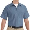 Red Kap Mens Industrial Shirt, Regular Fit, Short Sleeve, Postman Blue, Large US view 1