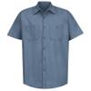 Red Kap Mens Industrial Shirt, Regular Fit, Short Sleeve, Postman Blue, Large US view 4