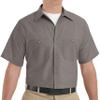 Red Kap Mens Industrial Shirt, Regular Fit, Short Sleeve, Grey, Small US view 1