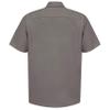 Red Kap Mens Industrial Shirt, Regular Fit, Short Sleeve, Grey, Small US view 3