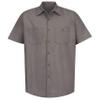 Red Kap Mens Industrial Shirt, Regular Fit, Short Sleeve, Grey, Small US view 4
