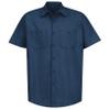 Red Kap Mens Industrial Shirt, Regular Fit, Short Sleeve, Navy, Large US view 4
