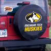 Michigan Tech University Tire Cover - Size D10 - (30.75"x10") on Black Vinyl view 2