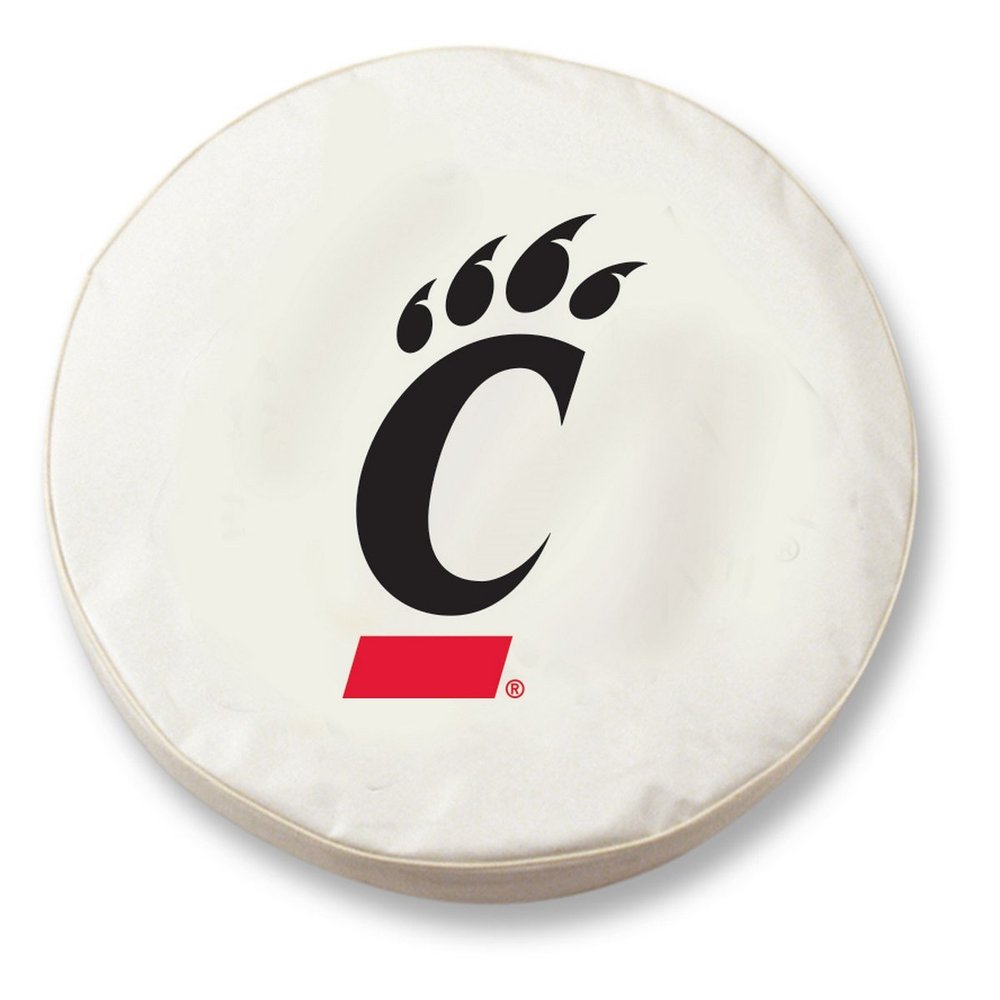 University of Cincinnati Tire Cover - Size M - (25.5"x8") on Black Vinyl