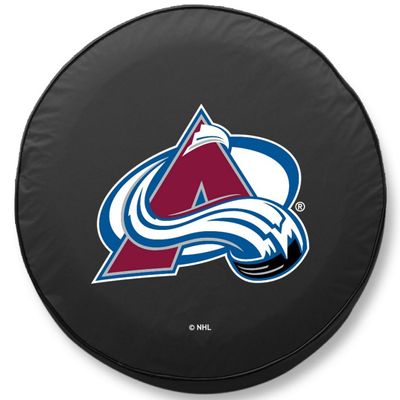 Colorado Avalanche Tire Cover - Size A (34"x8") on Black Vinyl