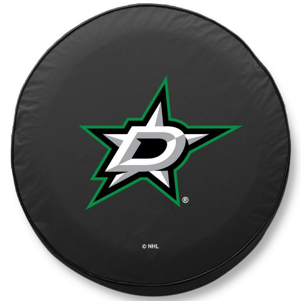 Dallas Stars Tire Cover - Size Z - (33"x12.5") on Black Vinyl