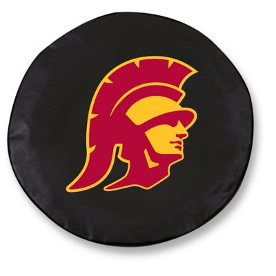 University of Southern California Tire Cover - Size N - (24"x8") on Black Vinyl