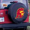 University of Southern California Tire Cover - Size N - (24"x8") on Black Vinyl view 2