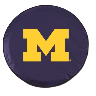 University of Michigan Tire Cover - Size M - (25.5"x8") on Navy Vinyl