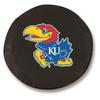University of Kansas Tire Cover - Size E - (29.75"x8") on Black Vinyl view 1
