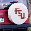 Florida State (Script) Tire Cover - Size E10 - (30"x10") on White Vinyl view 2