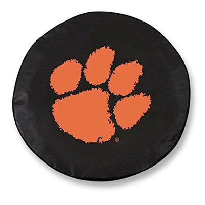 Clemson Tire Cover - Size Large - (31.25x11) on Black Vinyl