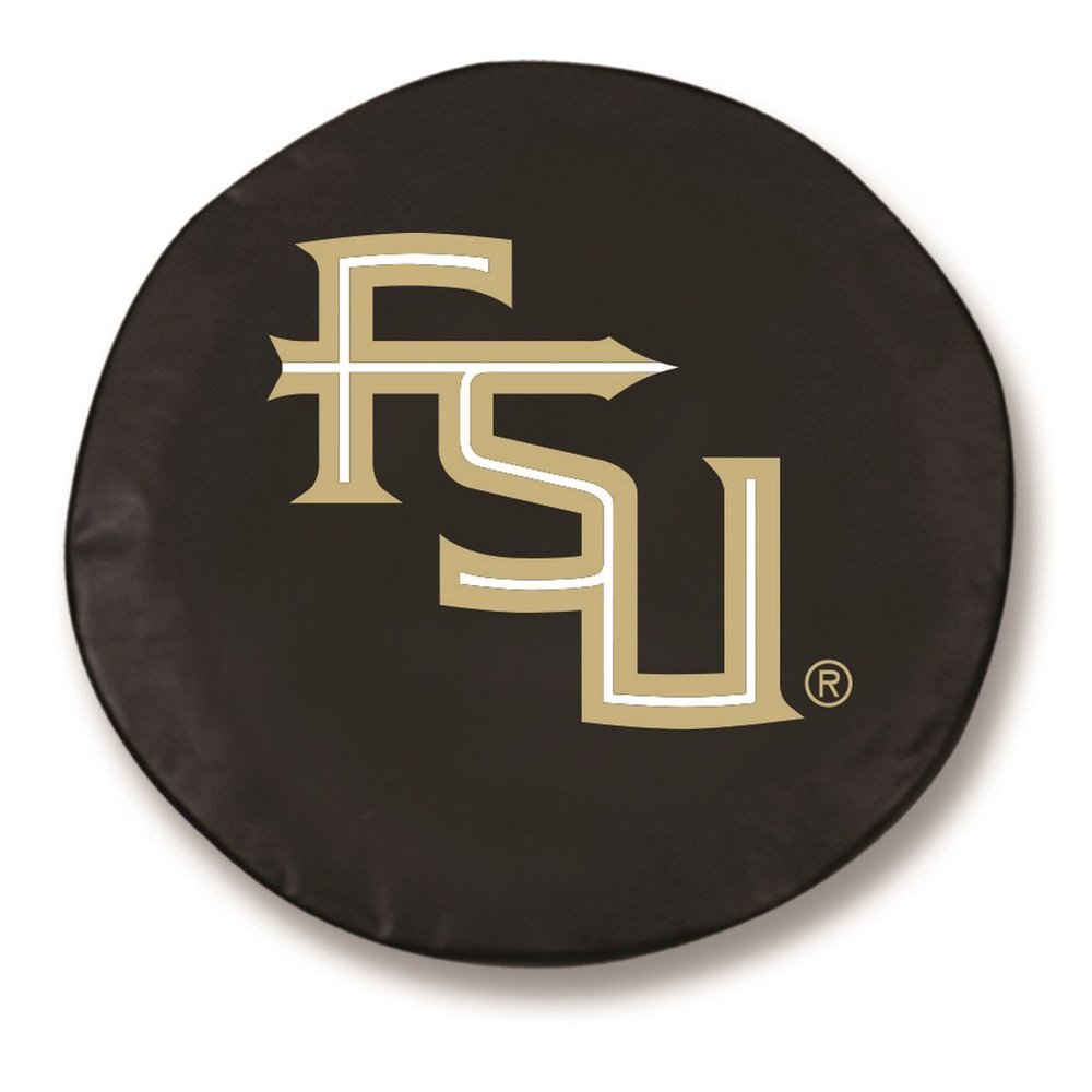 Florida State (Script) Tire Cover - Size H1 - (37"x12.5") on Black Vinyl