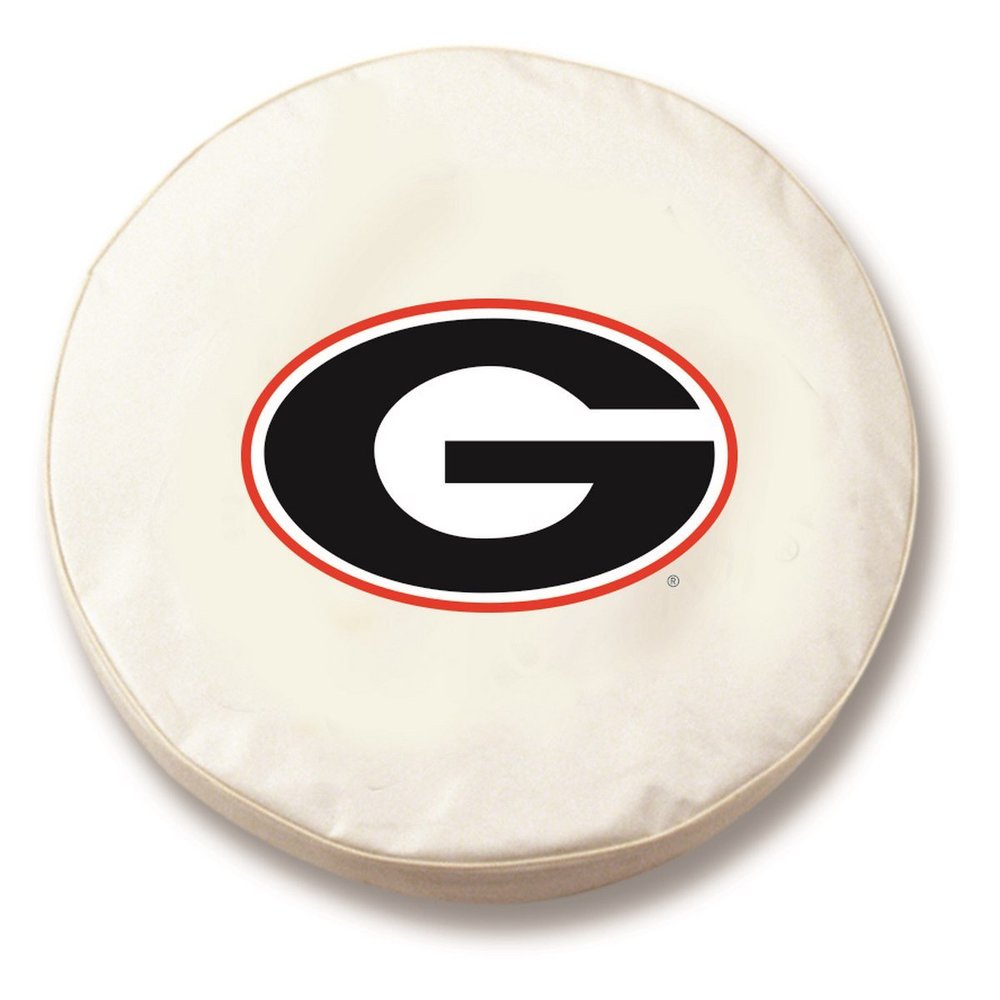 University of Georgia (G) Tire Cover - Size Small - (28.5"x8") on White Vinyl