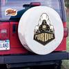 Purdue Tire Cover - Size I - (28"x8") on White Vinyl view 2
