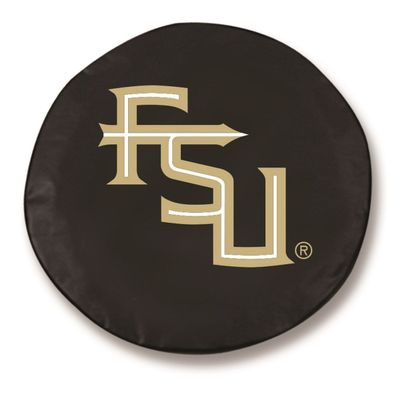 Florida State (Script) Tire Cover - Size D10 - (30.75"x10") on Black Vinyl