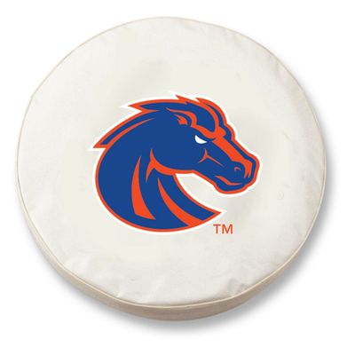 Boise State University Tire Cover - Size H1 - (37"x12.5") on White Vinyl