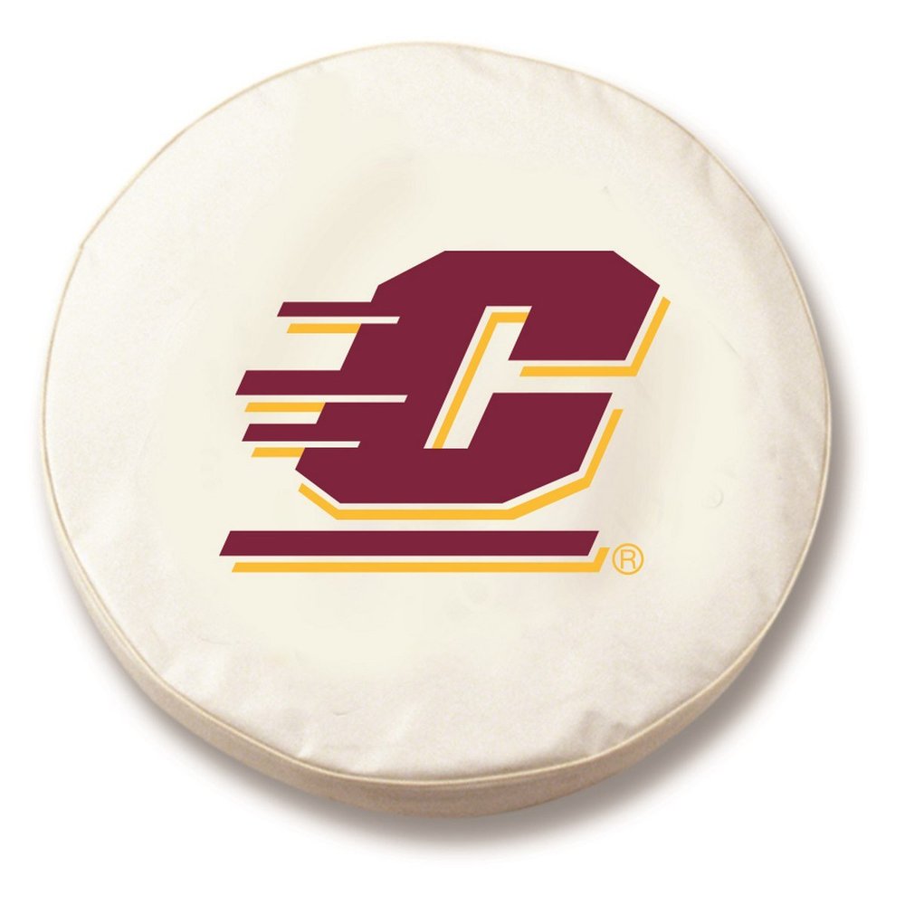 Central Michigan University Tire Cover - Size A (34"x8") on White Vinyl