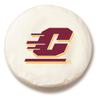 Central Michigan University Tire Cover - Size A (34"x8") on White Vinyl view 1