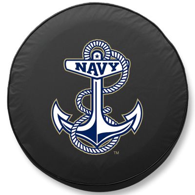 US Naval Academy Tire Cover - Size Small - (28.5"x8") on Black Vinyl