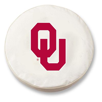 Oklahoma University Tire Cover - Size M - (25.5"x8") on White Vinyl