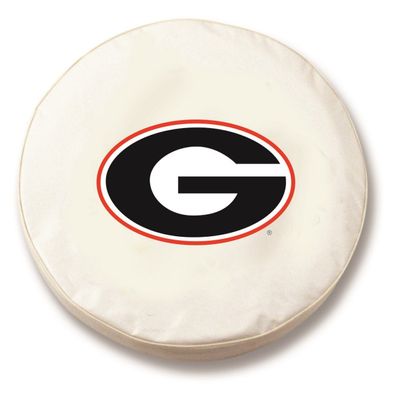 University of Georgia (G) Tire Cover - Size D10 - (30.75"x10") on White Vinyl
