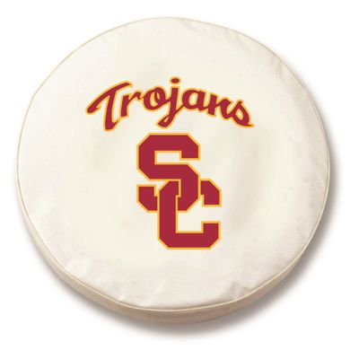 University of Southern California Tire Cover - Size Small - (28.5"x8") on White Vinyl