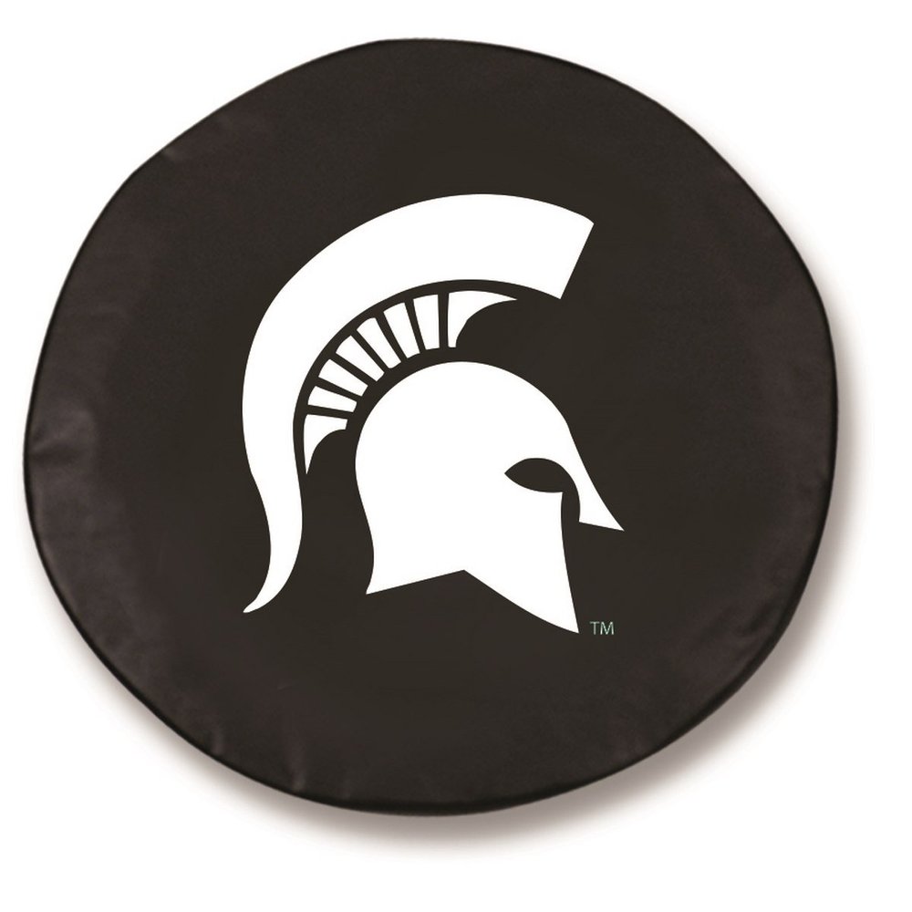 Michigan State University Tire Cover - Size M - (25.5"x8") on Black Vinyl