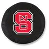 North Carolina State University Tire Cover - Size O - (21.5"x8") on Black Vinyl view 1