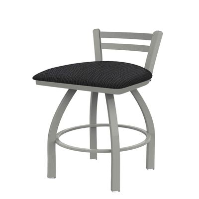 411 Jackie 25" Low Back Swivel Counter Stool with Anodized Nickel Finish and Graph Anchor Seat