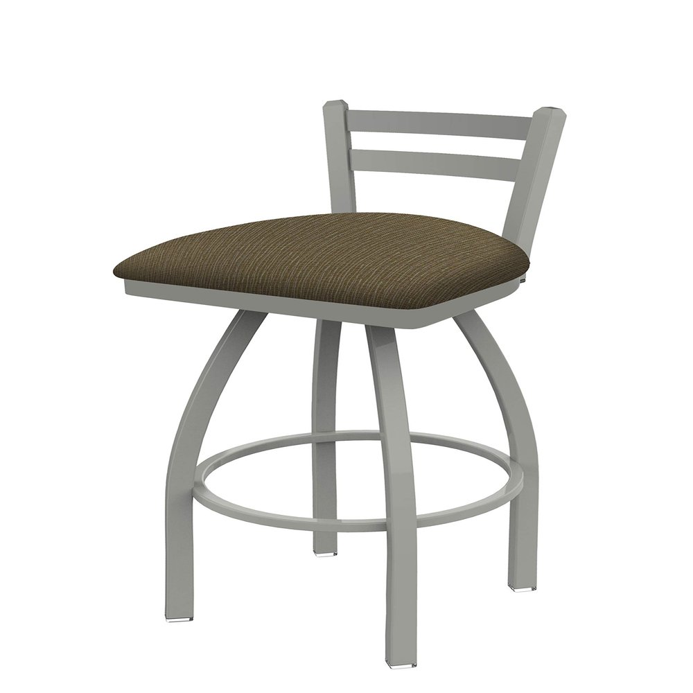 411 Jackie 25" Low Back Swivel Counter Stool with Anodized Nickel Finish and Graph Cork Seat