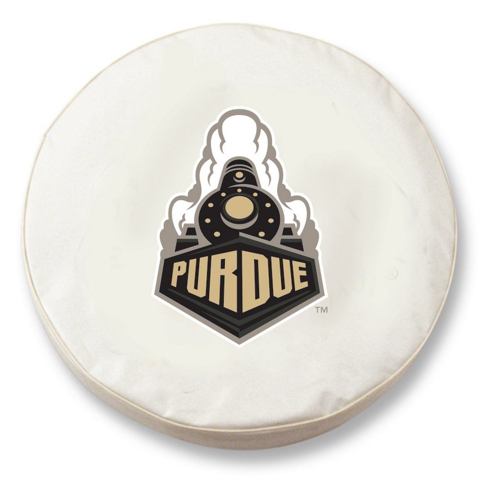 Purdue Tire Cover - Size I - (28"x8") on Black Vinyl
