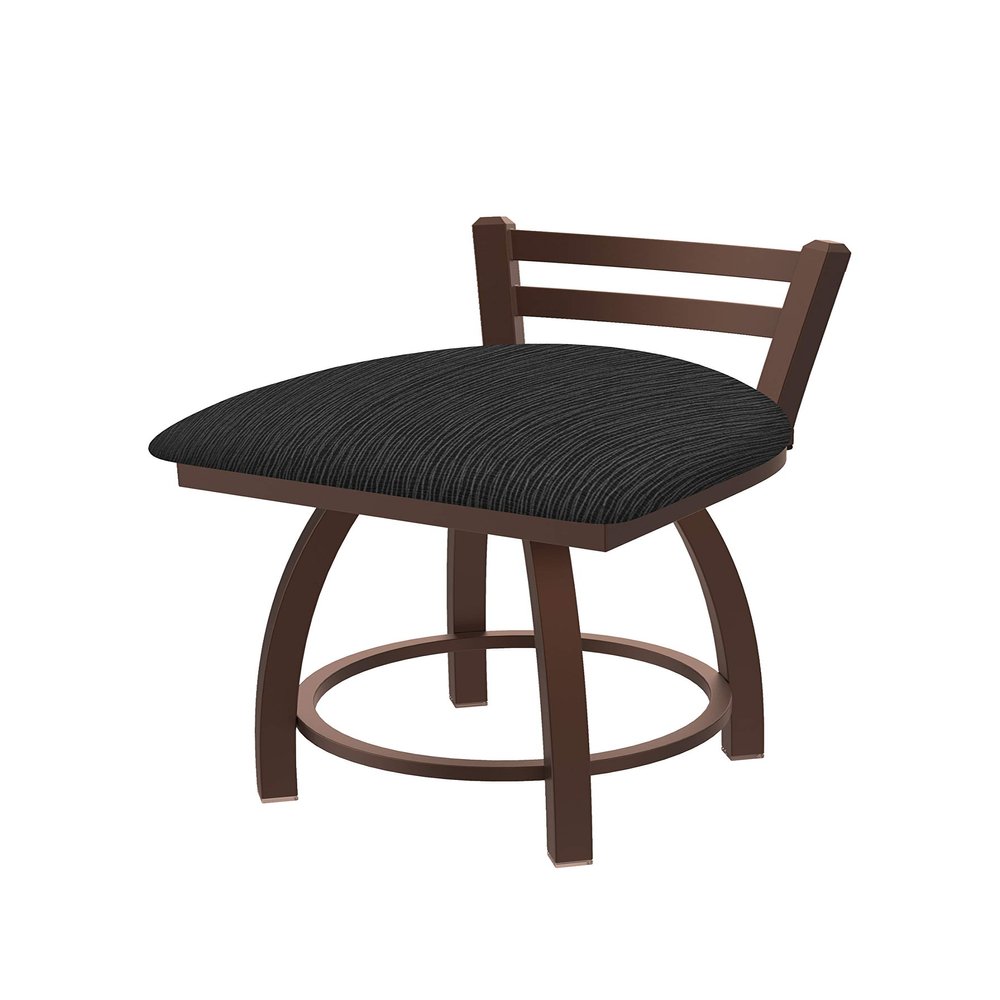 411 Jackie 18" Low Back Swivel Vanity Stool with Bronze Finish and Graph Coal Seat