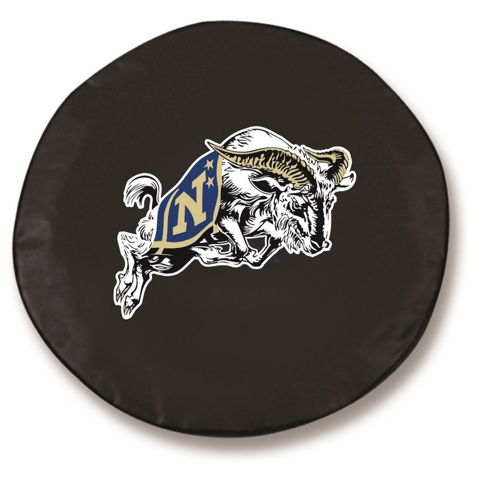 US Naval Academy Tire Cover - Size E - (29.75"x8") on Black Vinyl