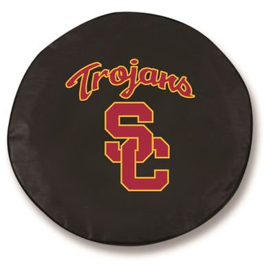 University of Southern California Tire Cover - Size E - (29.75"x8") on Black Vinyl
