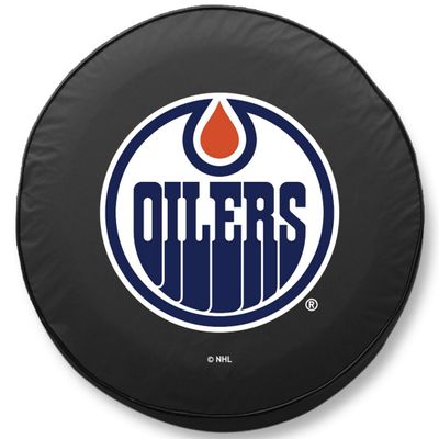Edmonton Oilers Tire Cover - Size Z - (33"x12.5") on Black Vinyl
