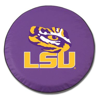 Louisiana State University Tire Cover - Size D10 - (30.75"x10") on Purple Vinyl