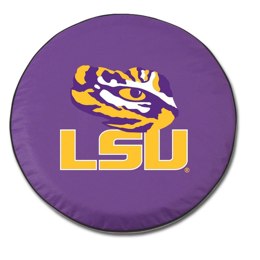 Louisiana State University Tire Cover - Size D10 - (30.75"x10") on Purple Vinyl