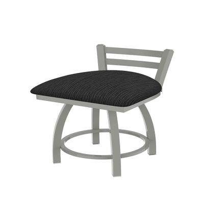 411 Jackie 18" Low Back Swivel Vanity Stool with Anodized Nickel Finish and Graph Coal Seat
