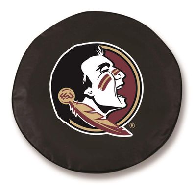 Florida State (Head) Tire Cover - Size D10 - (30.75"x10") on Black Vinyl