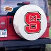 North Carolina State University Tire Cover - Size F - (29"x8") on White Vinyl view 2