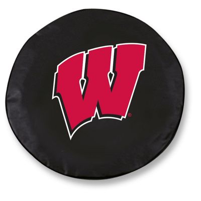 University of Wisconsin (W) Tire Cover - Size Small - (28.5"x8") on Black Vinyl