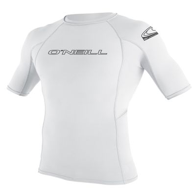 O'Neill Men's Basic Skins UPF 50+ Short Sleeve Rash Guard, White, XX-Large