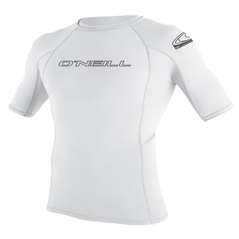 O'Neill Men's Basic Skins UPF 50+ Short Sleeve Rash Guard, White, XX-Large