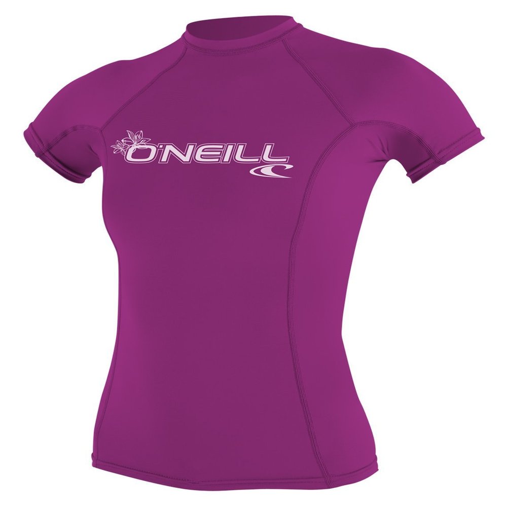 O'Neill Women's Basic Skins UPF 50+ Short Sleeve Rash Guard, Fox Pink, S
