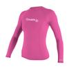 O'Neill UV 50+ Sun Protection Womens Basic Skins Long Sleeve Crew Sun Shirt Rash Guard, Fox Pink, X-Small view 1