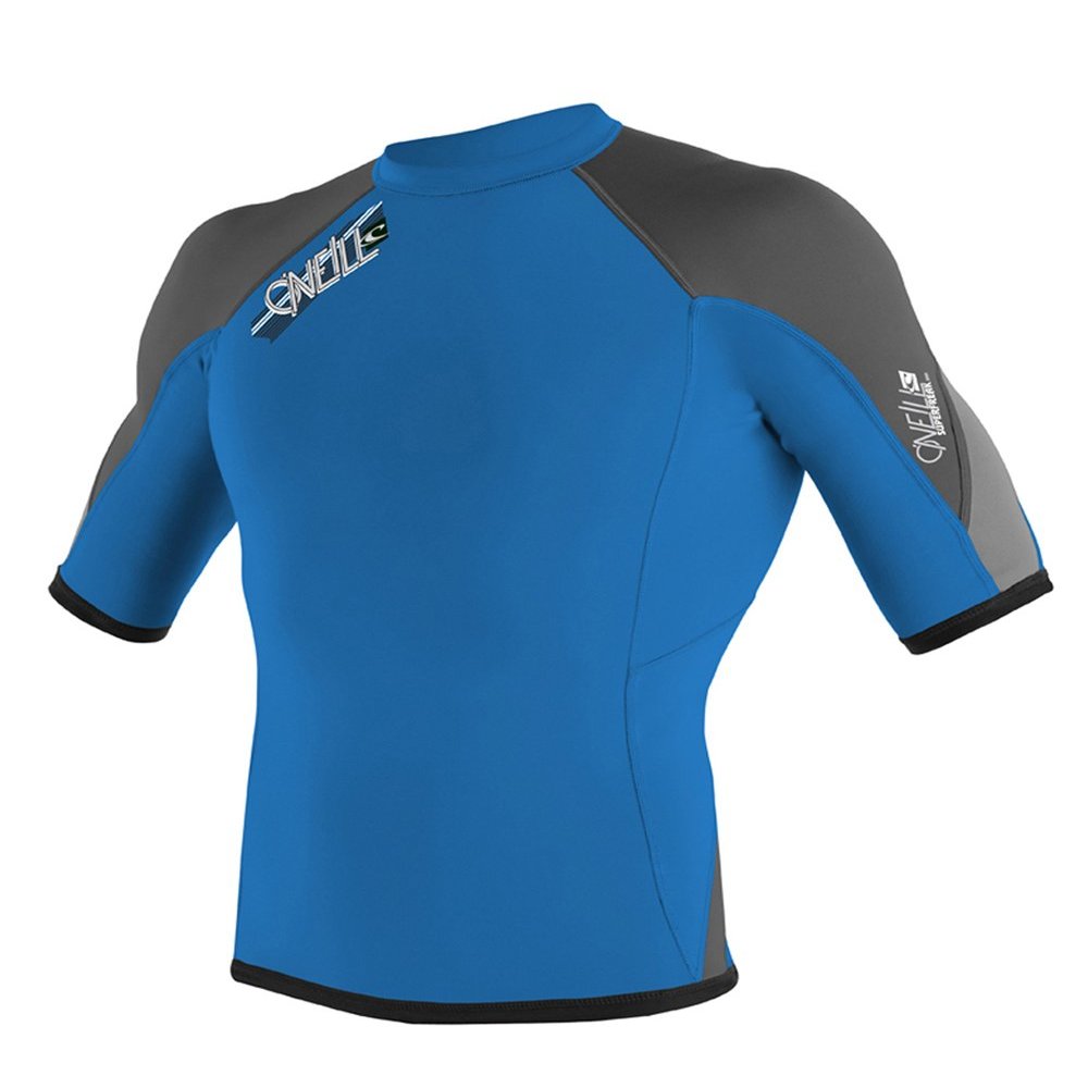 O'Neill Wetsuits Superfreak 0.5mm Short Sleeve Crew, Black/Graphite/Festival, X-Large