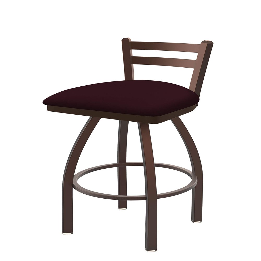 411 Jackie 25" Low Back Swivel Counter Stool with Bronze Finish and Canter Bordeaux Seat