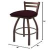 411 Jackie 25" Low Back Swivel Counter Stool with Bronze Finish and Canter Bordeaux Seat view 2
